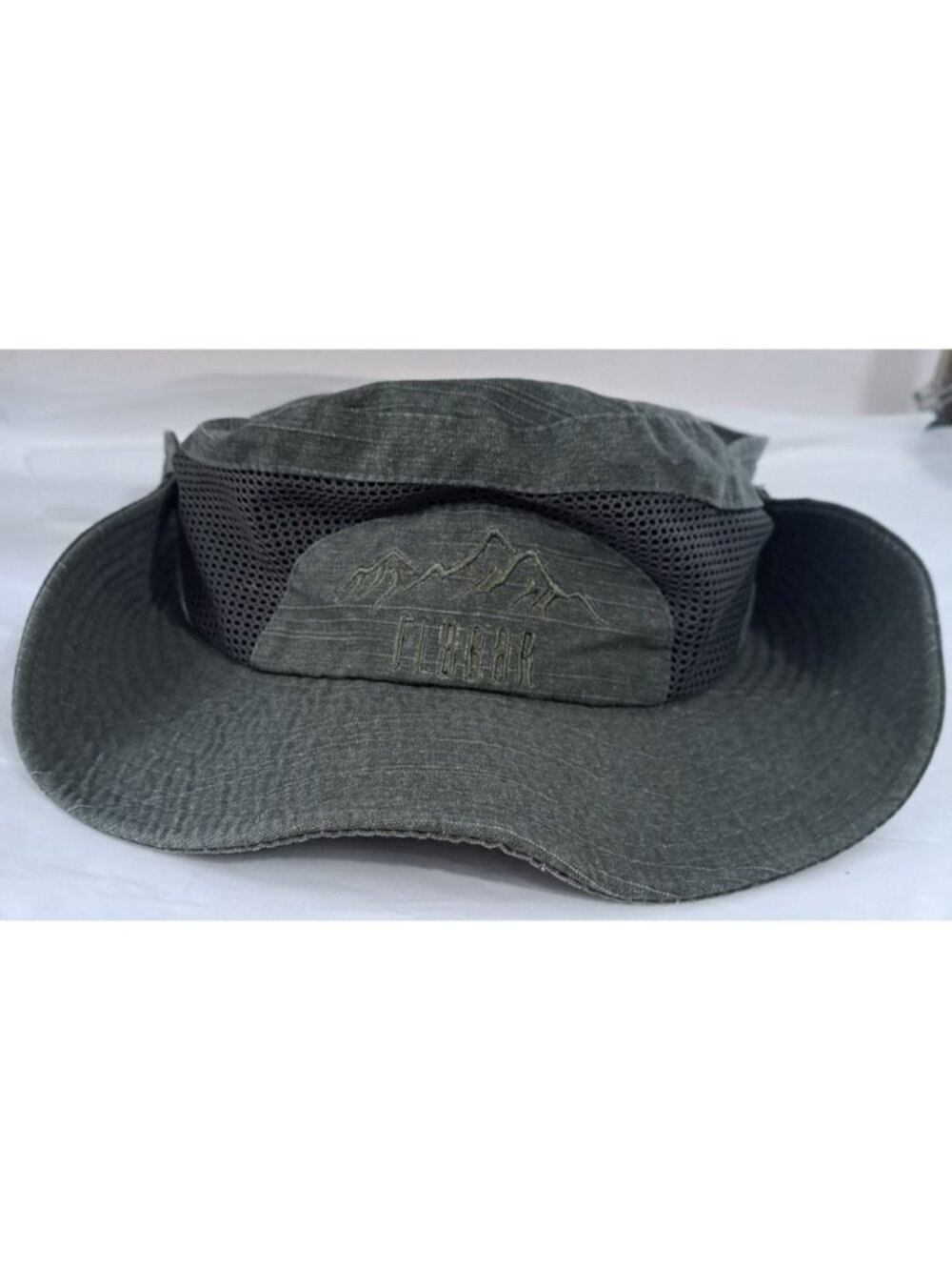 Flabar Men's Cotton Hiking/Outdoor Mesh Panel Brim Olive Green Hat